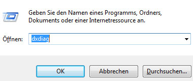 Beispiel DirectX Diagnoseprogramm