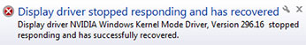 Display Driver Stopped Responding