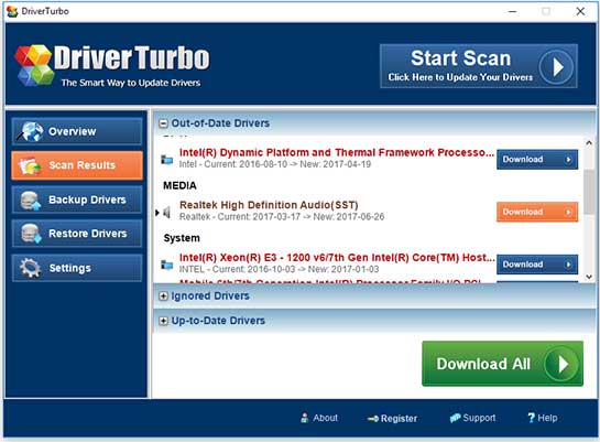 Driver Turbo Treiber Version Details
